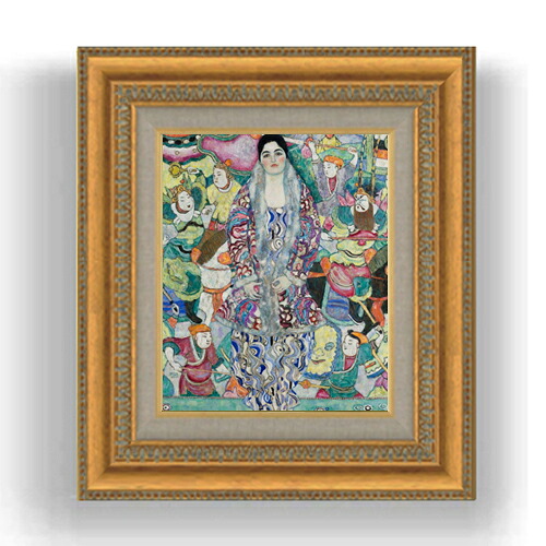 【油絵 直筆仕上げ】クリムト Portrait of Friedericke Maria Beer F3サイズ 額入り 油絵直筆仕様げ 422×370mm 額縁ガラス板 ｜ 絵画 アート インテリア 壁掛け複製画