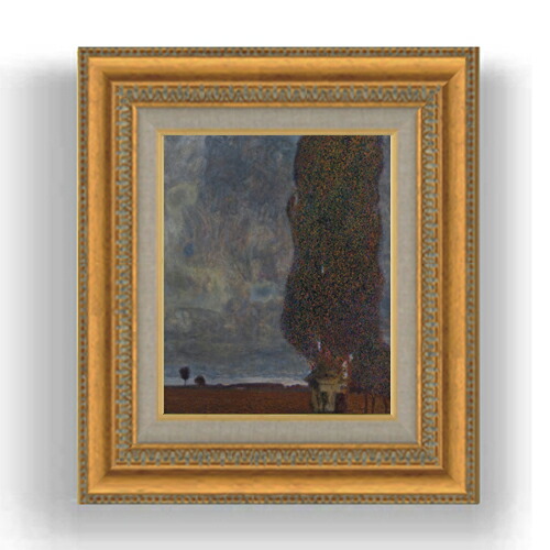 【油絵 直筆仕上げ】クリムト The Large Poplar 2 F3サイズ 額入り 油絵直筆仕様げ 422×370mm 額縁ガラス板 ｜ 絵画 アート インテリア 壁掛け複製画