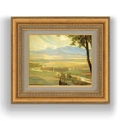 【油絵 直筆仕上げ】ディエゴ・リベラ Avila Morning F3サイズ 額入り 油絵直筆仕様げ 422×370mm 額縁ガラス板 ｜ 絵画 アート インテリア 壁掛け複製画