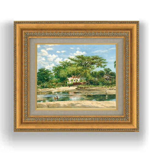 【油絵 直筆仕上げ】フランシスコ・オレール Ponce Silk-Cotton Tree F3サイズ 額入り 油絵直筆仕様げ 422×370mm 額縁ガラス板 ｜ 絵画 アート インテリア 壁掛け複製画