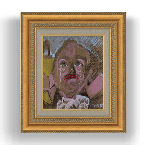 【油絵 直筆仕上げ】ヴィトキエヴィチ アンジェイ・リビツキの肖像 F3サイズ 額入り 油絵直筆仕様げ 422×370mm 額縁板 | 絵画 アート インテリア 壁掛け複製画|絵画販売アートレスト