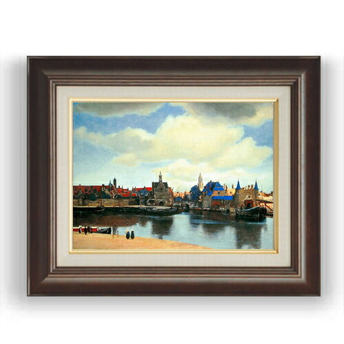 【油絵 直筆仕上げ】フェルメール デルフトの眺望 F4 【額入り】 絵画 販売 4号 油彩 風景画 461×370mm 複製画 送料無料 プレゼント ギフト 開店祝い 開業祝い 退職祝い 新築祝い リビング 玄関 モダン 壁掛け