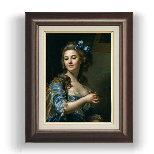 【油絵 直筆仕上げ】マリー\u003dガブリエル・カペ 自画像 F4 【額入り】 絵画 販売 4号 油彩 人物画 461×370mm 複製画 送料無料 プレゼント ギフト 開店祝い 開業祝い 退職祝い 新築祝い リビング 玄関 モダン 壁掛け
