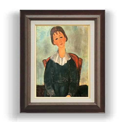 【油絵 直筆仕上げ】モディリアーニ 少女の肖像 F4 【額入り】 絵画 販売 4号 油彩 人物画 461×370mm 複製画 送料無料 プレゼント ギフト 開店祝い 開業祝い 退職祝い 新築祝い リビング 玄関 モダン 壁掛け