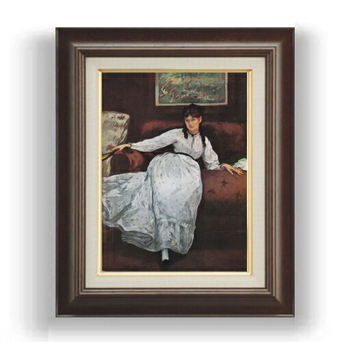 【油絵 直筆仕上げ】マネ 休息 F4 【額入り】 絵画 販売 4号 油彩 人物画 461×370mm 複製画 送料無料 プレゼント ギフト 開店祝い 開業祝い 退職祝い 新築祝い リビング 玄関 モダン 壁掛け