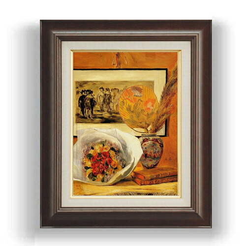 【油絵 直筆仕上げ】ルノワール 花束 F4 【額入り】 絵画 販売 4号 油彩 風景画 461×370mm 複製画 送料無料 プレゼント ギフト 開店祝い 開業祝い 退職祝い 新築祝い リビング 玄関 モダン 壁掛け