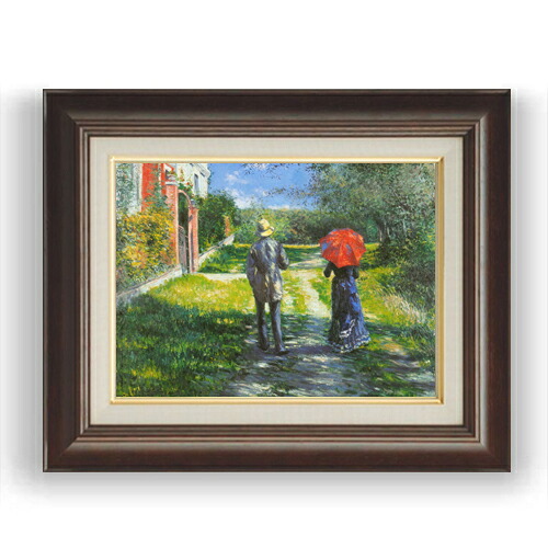 【油絵 直筆仕上げ】カイユボット ライジングロード F4 【額入り】 絵画 販売 4号 油彩 風景画 461×370mm 複製画 送料無料 プレゼント ギフト 開店祝い 開業祝い 退職祝い 新築祝い リビング 玄関 モダン 壁掛け
