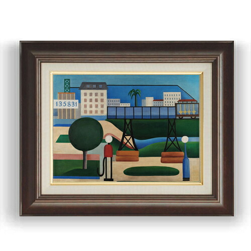 【油絵 直筆仕上げ】タルシラ・ド・アマラル So Paulo F4 【額入り】 絵画 販売 4号 油彩 風景画 461×370mm 複製画 送料無料 プレゼント ギフト 開店祝い 開業祝い 退職祝い 新築祝い リビング 玄関 モダン 壁掛け