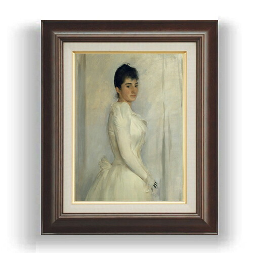 【油絵 直筆仕上げ】ラモン・カザス Portrait of Montserrat Carb F4 【額入り】 絵画 販売 4号 油彩 人物画 461×370mm 複製画 送料無料 プレゼント ギフト 開店祝い 開業祝い 退職祝い 新築祝い リビング 玄関 モダン 壁掛け