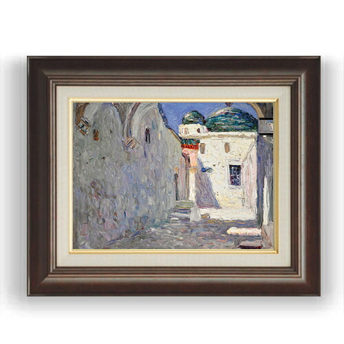 【油絵 直筆仕上げ】ワシリー・カンディンスキー Tunis, Strasse (Tunis, Street) F4 【額入り】 絵画 販売 4号 油彩 抽象画 461×370mm 複製画 送料無料 プレゼント ギフト 開店祝い 開業祝い 退職祝い 新築祝い リビング 玄関 モダン 壁掛け