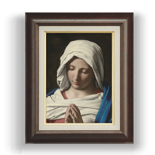 【油絵 直筆仕上げ】サルヴィ Madonna in prayer F4 【額入り】 絵画 販売 4号 油彩 人物画 461×370mm 複製画 送料無料 プレゼント ギフト 開店祝い 開業祝い 退職祝い 新築祝い リビング 玄関 モダン 壁掛け