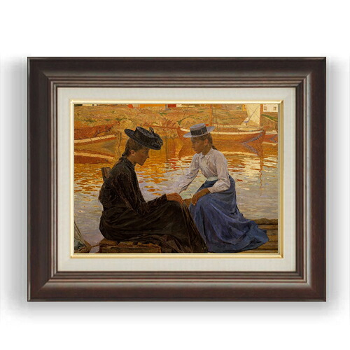 【油絵 直筆仕上げ】ウィルヘルムセン The BayCarl F4 【額入り】 絵画 販売 4号 油彩 人物画 461×370mm 複製画 送料無料 プレゼント ギフト 開店祝い 開業祝い 退職祝い 新築祝い リビング 玄関 モダン 壁掛け