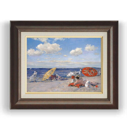 【油絵 直筆仕上げ】チェイス At the Seaside F4 【額入り】 絵画 販売 4号 油彩 人物画 461×370mm 複製画 送料無料 プレゼント ギフト 開店祝い 開業祝い 退職祝い 新築祝い リビング 玄関 モダン 壁掛け 14,652円