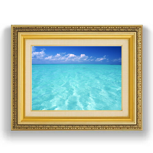 【油絵 直筆仕上げ】blue on blue  F4サイズ 額入り 【キャンバス・額縁】 油彩 風景画 オリジナルインテリア絵画 風水画 477×387mm 複製画 送料無料 プレゼント ギフト 開店祝い 開業祝い 退職祝い 新築祝い リビング 玄関 モダン アートフレーム 壁掛け