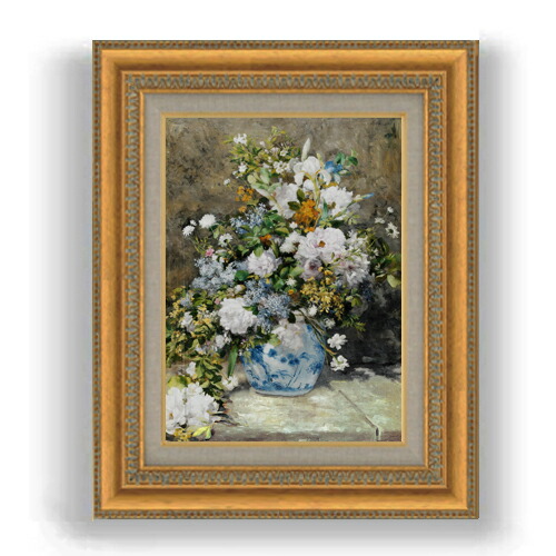 【油絵 直筆仕上げ】ルノワール 春のブーケ F4 【額入り】 絵画 販売 4号 油彩 風景画 481×391mm 複製画 送料無料 プレゼント ギフト 開店祝い 開業祝い 退職祝い 新築祝い リビング 玄関 モダン 壁掛け 15,444円