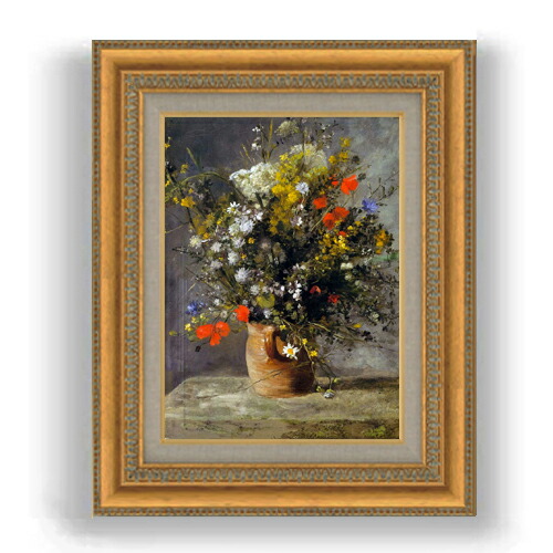 楽天市場】【油絵 直筆仕上げ】ルノワール 菊 F4 【額入り】 絵画 販売