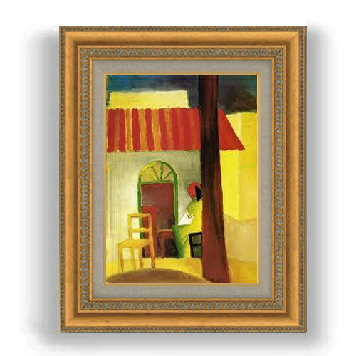 【油絵 直筆仕上げ】アウグスト・マッケ トルコ風カフェ1 F4 【額入り】 絵画 販売 4号 油彩 風景画 481×391mm 複製画 送料無料 プレゼント ギフト 開店祝い 開業祝い 退職祝い 新築祝い リビング 玄関 モダン 壁掛け