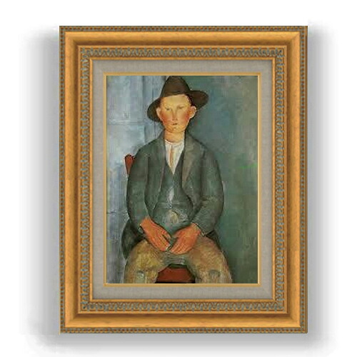 【油絵 直筆仕上げ】モディリアーニ 小さな農夫 F4 【額入り】 絵画 販売 4号 油彩 人物画 481×391mm 複製画 送料無料 プレゼント ギフト 開店祝い 開業祝い 退職祝い 新築祝い リビング 玄関 モダン 壁掛け