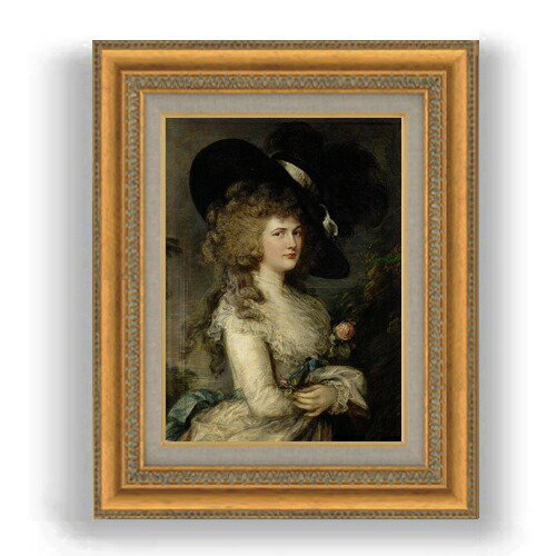 【油絵 直筆仕上げ】トマス・ゲインズバラ ジョージアナ・キャヴェンディッシュ F4 【額入り】 絵画 販売 4号 油彩 人物画 481×391mm 複製画 送料無料 プレゼント ギフト 開店祝い 開業祝い 退職祝い 新築祝い リビング 玄関 モダン 壁掛け