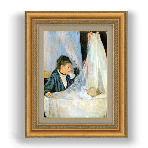 【油絵 直筆仕上げ】ベルト・モリゾ ゆりかご F4 【額入り】 絵画 販売 4号 油彩 人物画 485&times;395mm 複製画 送料無料 プレゼント ギフト 開店祝い 開業祝い 退職祝い 新築祝い リビング 玄関 モダン 壁掛け｜絵画販売アートレスト