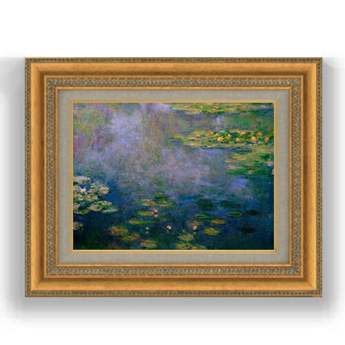 クロード・モネ 睡蓮 複製画 油絵 油彩 絵画 額装 インテリア 美術品 楽天市場】手描き 油絵 複製画 模写 クロード・モネ「睡蓮～青と