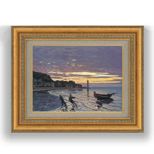 楽天市場】【油絵 直筆仕上げ】クロード・モネ オンフルールの舟曳き