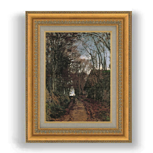 【油絵 直筆仕上げ】クロード・モネ ノルマンディーの田舎道 F4 【額入り】 絵画 販売 4号 油彩 風景画 481×391mm 複製画 送料無料 プレゼント ギフト 開店祝い 開業祝い 退職祝い 新築祝い リビング 玄関 モダン 壁掛け