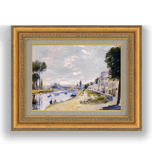 【油絵 直筆仕上げ】ルノワール セーヌ川の畔 F4 【額入り】 絵画 販売 4号 油彩 風景画 481×391mm 複製画 送料無料 プレゼント ギフト 開店祝い 開業祝い 退職祝い 新築祝い リビング 玄関 モダン 壁掛け