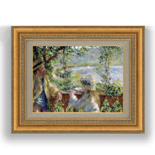 楽天市場】【油絵 直筆仕上げ】ルノワール 水辺にて F4 【額入り