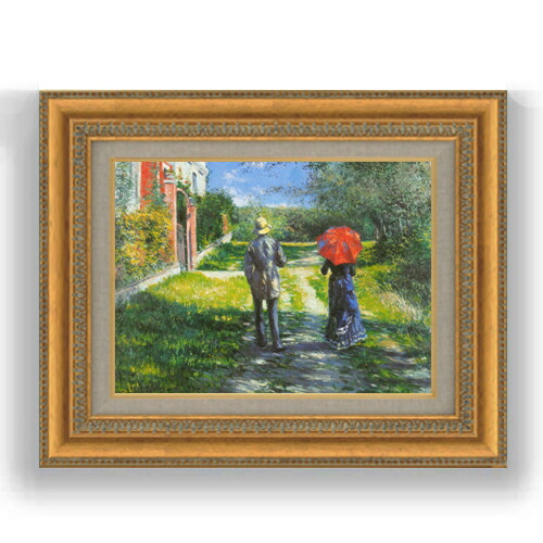【油絵 直筆仕上げ】カイユボット ライジングロード F4 【額入り】 絵画 販売 4号 油彩 風景画 481×391mm 複製画 送料無料 プレゼント ギフト 開店祝い 開業祝い 退職祝い 新築祝い リビング 玄関 モダン 壁掛け