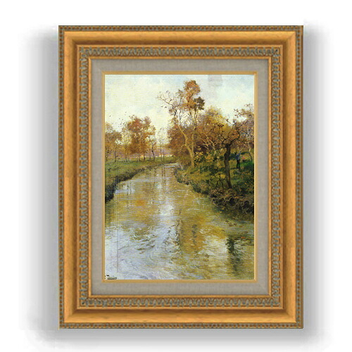 【油絵 直筆仕上げ】フリット・タヴロー autumn-秋- F4 【額入り】 絵画 販売 4号 油彩 風景画 481×391mm 複製画 送料無料 プレゼント ギフト 開店祝い 開業祝い 退職祝い 新築祝い リビング 玄関 モダン 壁掛け