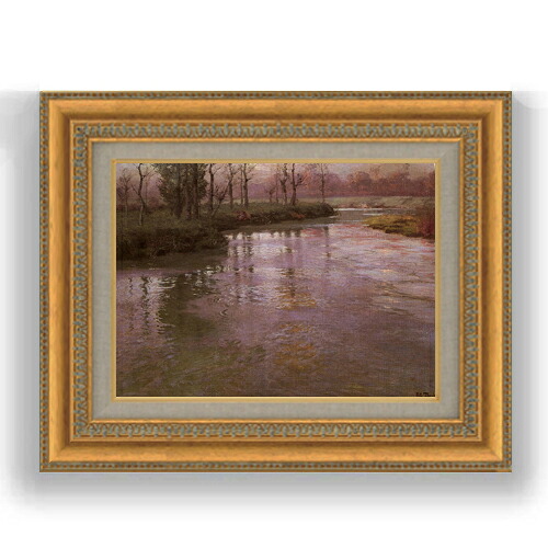【油絵 直筆仕上げ】フリット・タヴロー フレンチリバー F4 【額入り】 絵画 販売 4号 油彩 風景画 481×391mm 複製画 送料無料 プレゼント ギフト 開店祝い 開業祝い 退職祝い 新築祝い リビング 玄関 モダン 壁掛け