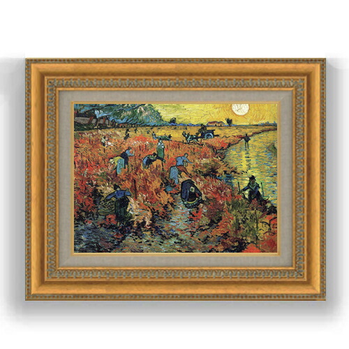 楽天市場】【油絵 直筆仕上げ】ゴッホ 赤い葡萄畑 F4 【額入り】 絵画
