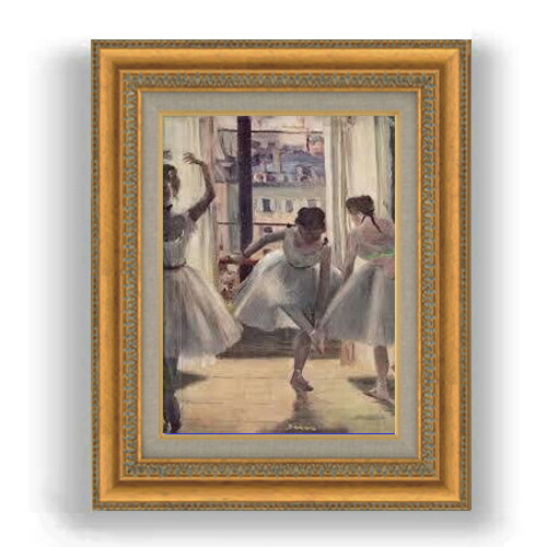 ドガ ドビニ嬢 レプリカ 複製絵画 F3号 額装 木製装飾額 インテリア 絵画 名画 複製画 額縁付(MJ108N-G) エドガー・ドガ 「ドビニ嬢」 3号