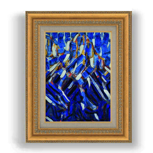 【油絵 直筆仕上げ】クリスティアン・ロールフス Abstraction (the Blue Mountain) F4 【額入り】 絵画 販売 4号 油彩 抽象画 485&times;395mm 複製画 送料無料 プレゼント ギフト 開店祝い 開業祝い 退職祝い 新築祝い リビング 玄関 モダン 壁掛け｜絵画販売アートレスト