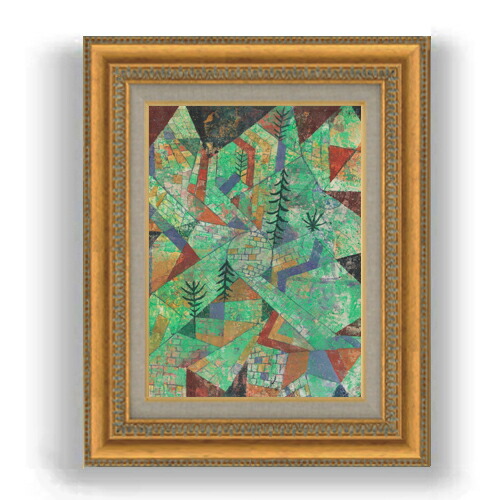 【油絵 直筆仕上げ】パウル・クレー Wald Bau F4 【額入り】 絵画 販売 4号 油彩 抽象画 485&times;395mm 複製画 送料無料 プレゼント ギフト 開店祝い 開業祝い 退職祝い 新築祝い リビング 玄関 モダン 壁掛け｜絵画販売アートレスト
