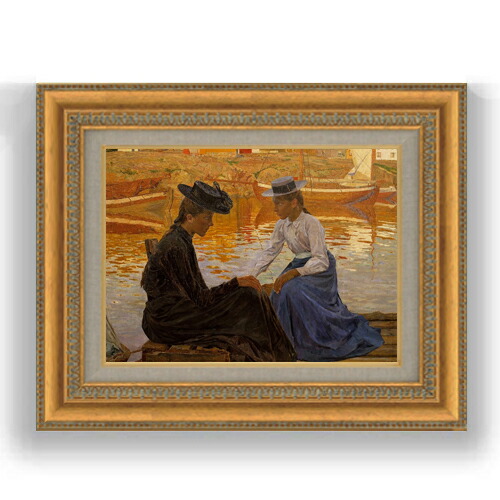 【油絵 直筆仕上げ】ウィルヘルムセン The BayCarl F4 【額入り】 絵画 販売 4号 油彩 人物画 481×391mm 複製画 送料無料 プレゼント ギフト 開店祝い 開業祝い 退職祝い 新築祝い リビング 玄関 モダン 壁掛け
