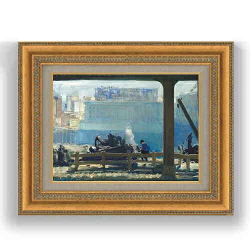 【油絵 直筆仕上げ】ジョージ・ベローズ Blue Morning F4 【額入り】 絵画 販売 4号 油彩 人物画 481×391mm 複製画 送料無料 プレゼント ギフト 開店祝い 開業祝い 退職祝い 新築祝い リビング 玄関 モダン 壁掛け