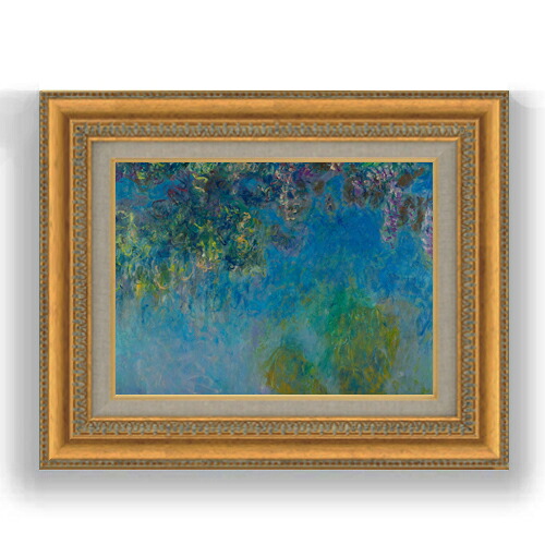 【油絵 直筆仕上げ】モネ 睡蓮 (デン・ハーグ市立美術館所蔵) F4 【額入り】 絵画 販売 4号 油彩 風景画 481×391mm 複製画 送料無料