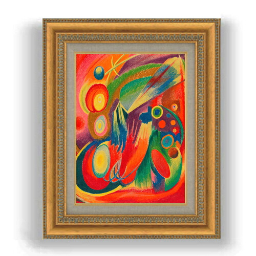 【油絵 直筆仕上げ】ウィーナー フィーバー F4 【額入り】 絵画 販売 4号 油彩 抽象画 485&times;395mm 複製画 送料無料｜絵画販売アートレスト 16,350円
