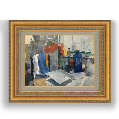 【油絵 直筆仕上げ】ウーターズ エッチングテーブル F4 【額入り】 絵画 販売 4号 油彩 抽象画 481×391mm 複製画 送料無料