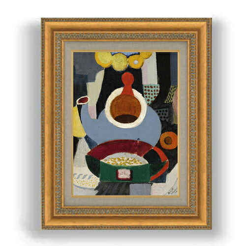 【油絵 直筆仕上げ】サラガ Nature morte a la theiere F4 【額入り】 絵画 販売 4号 油彩 抽象画 481×391mm 複製画 送料無料
