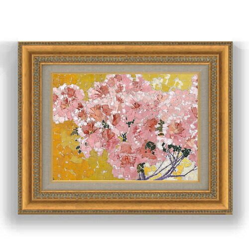 【油絵 直筆仕上げ】ジャコメッティ 咲き誇るツツジ F4 【額入り】 絵画 販売 4号 油彩 抽象画 485&times;395mm 複製画 送料無料｜絵画販売アートレスト