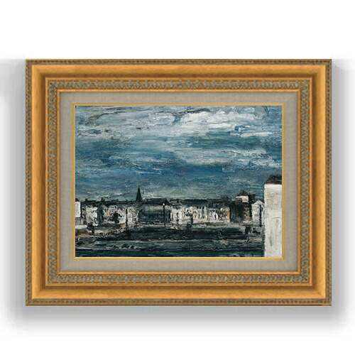 【油絵 直筆仕上げ】テニーグラーツのムルファーの月夜 F4 【額入り】 絵画 販売 4号 油彩 抽象画 485&times;395mm 複製画 送料無料｜絵画販売アートレスト