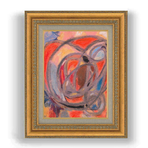 【油絵 直筆仕上げ】ヘルツェル　作曲 F4 【額入り】 絵画 販売 4号 油彩 抽象画 485&times;395mm 複製画 送料無料｜絵画販売アートレスト