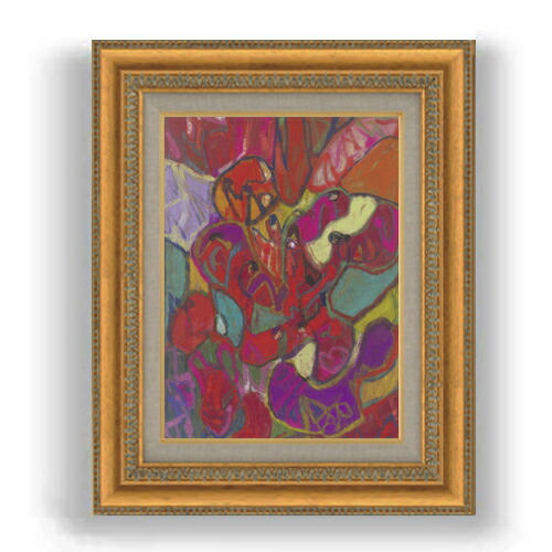 【油絵 直筆仕上げ】ヘルツェル 抽象構成 F4 【額入り】 絵画 販売 4号 油彩 抽象画 481×391mm 複製画 送料無料