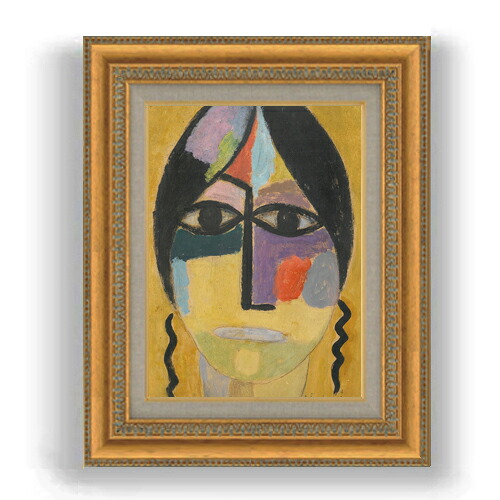 【油絵 直筆仕上げ】ヤウレンスキー コップフ;ラーベンフリューゲル4 F4 【額入り】 絵画 販売 4号 油彩 抽象画 481×391mm 複製画 送料無料
