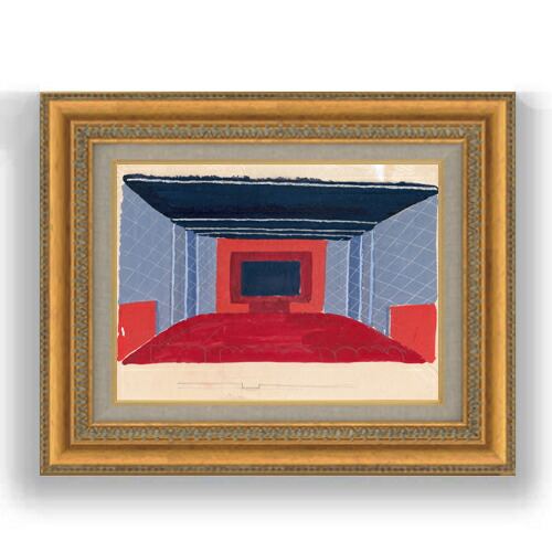 【油絵 直筆仕上げ】ライス ニューヨーク州ニューヨークのパック劇場 F4 【額入り】 絵画 販売 4号 油彩 抽象画 481×391mm 複製画 送料無料