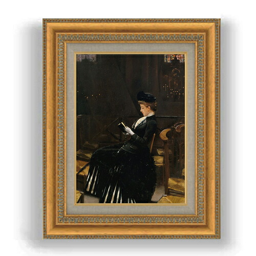 【油絵 直筆仕上げ】ジャン・ベロー 祈る女 F4 【額入り】 絵画 販売 4号 油彩 人物画 485&times;395mm 複製画 送料無料｜絵画販売アートレスト