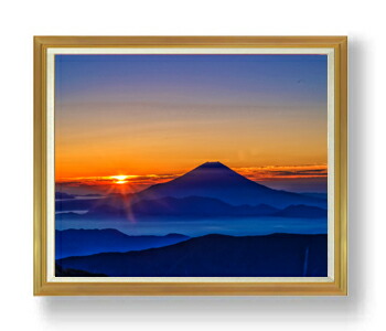 楽天市場】【油絵 直筆仕上げ】富士山-日の出- F4サイズ 額入り